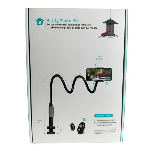 Birdfy Gooseneck Phone Holder Photo Shoot Filming Stand 33 in Wireless Remote - Picture 1 of 6
